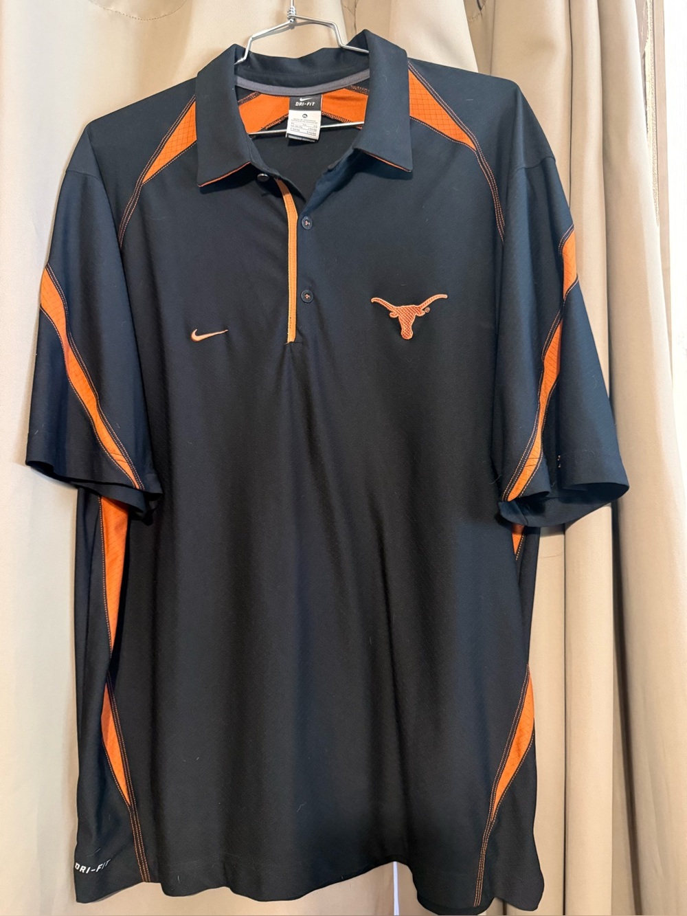 Nike Men’s Black & Orange Longhorns Dri-FIT Polo